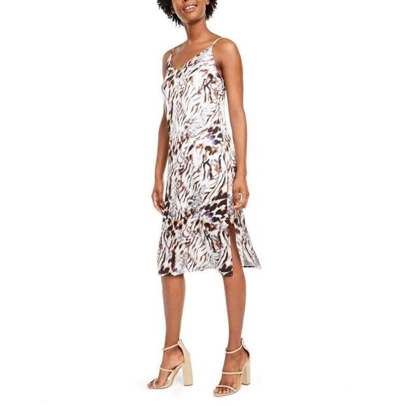 One Clothing Juniors' Animal-Print Slip Dress, XXS - Picture 1 of 11